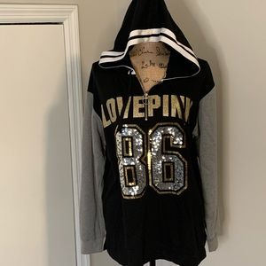 Pink Bling Campus Tunic Pullover